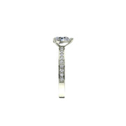 Bague de fiançailles diamant naturel poire et diamants naturels ronds 1.20 carat or blanc Noémie